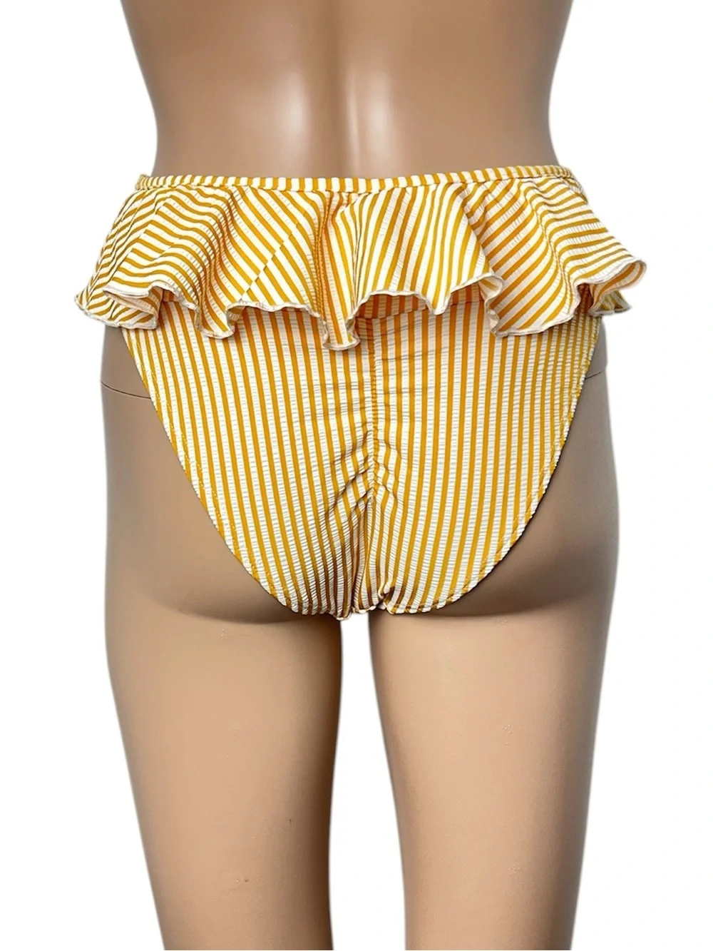 New Montce Canary Stripe Tamarindo Ruffle High-Leg French Cut Bikini Bottom
